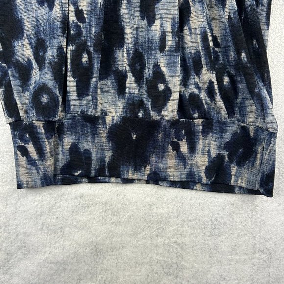 Fashion Bug Blouse Women Medium Sheer Tunic Top Blue Scoop Neck Lightweight - Picture 8 of 15